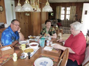 Jay, Bonnie's husband, took this photo of us sharing lunch and catching up on events in our lives.