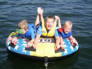 Three grandsons on vacation with me in the Ozarks